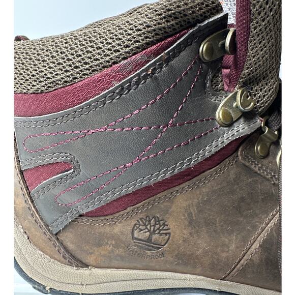 Timberland 9505A Norwood Mid Waterproof Hiking Boots Women’s Size 9 Dark Brown - Picture 10 of 11